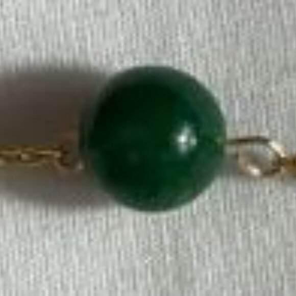 Handcrafted Beaded Semi-Precious Stone and Glass "Soul" Earrings in Emerald - Picture 5 of 8
